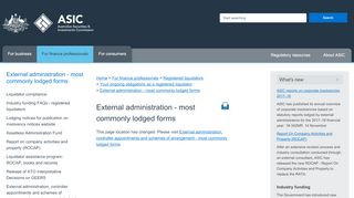 
                            6. External administration - most commonly lodged forms | ASIC ...