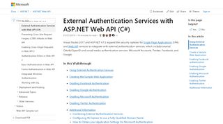 
                            2. External Authentication Services with ASP.NET Web API (C ...
