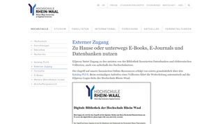 
                            2. Externer Zugang | Bibliothek | Hochschule Rhein-Waal