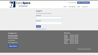 
                            2. Extra Space Storage: Log in
