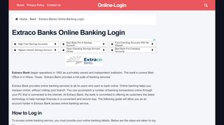 
                            6. Extraco Banks Online Banking Login - Online-Login