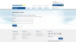 
                            2. Extranet Login - Amphenol RF | Amphenol RF