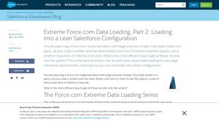 
                            7. Extreme Force.com Data Loading, Part 2: Loading into a Lean ...
