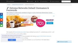 
                            2. Extreme Networks Default Usernames and Passwords ...