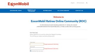 
                            8. ExxonMobil Retiree Online Community - Login