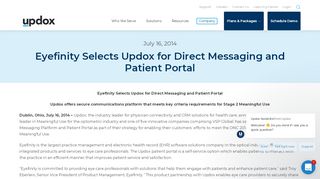 
                            9. Eyefinity Selects Updox for Direct Messaging and Patient Portal