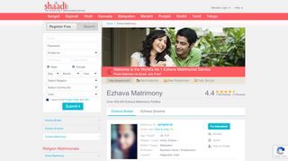 
                            4. Ezhava Matrimony & Matrimonial Site - Shaadi.com