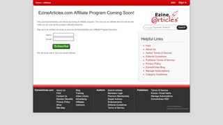 
                            1. EzineArticles.com Affiliate Partner Program Coming Soon ...