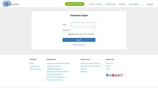 
                            6. EZinspections.com - Login page