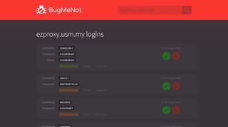 
                            8. ezproxy.usm.my passwords - BugMeNot