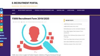 
                            1. FAAN Recruitment Form 2019/2020 E-Recruitment Portal
