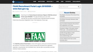 
                            6. FAAN Recruitment Portal Login 2019/2020 - www.faan.gov.ng ...