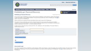 
                            9. FAASafety.gov Password Recovery - FAA - FAASTeam - FAASafety.gov