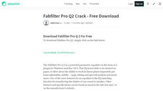 
                            3. Fabfilter Pro Q2 Crack - Free Download — Steemit