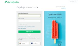 
                            7. Faça login em sua conta - pt.surveymonkey.com