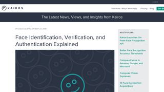 
                            2. Face identification and verification defined, with ... - Kairos