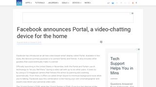 
                            6. Facebook announces Portal, a video-chatting device for the home