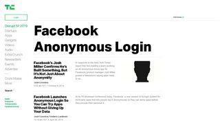 
                            8. Facebook Anonymous Login | TechCrunch