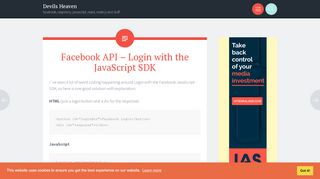 
                            8. Facebook API - Login with the JavaScript SDK