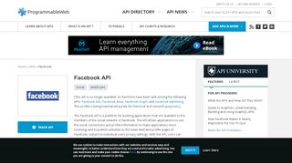 
                            8. Facebook API | ProgrammableWeb