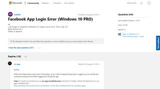 
                            7. Facebook App Login Error (Windows 10 PRO) - …