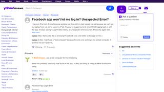 
                            6. Facebook app won't let me log in? Unexpected …