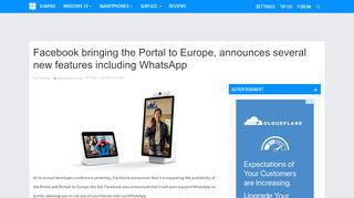 
                            7. Facebook bringing the Portal to Europe, announces several ...