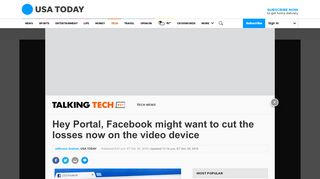 
                            7. Facebook, cut your losses now and pull the Portal video chat ...