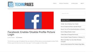 
                            5. Facebook: Enable/Disable Profile Picture Login - Technipages