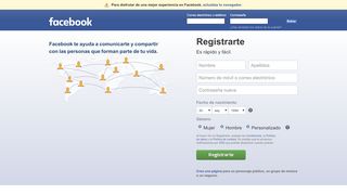 
                            7. Facebook - Entrar o registrarse