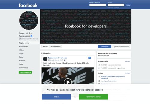 
                            3. Facebook for Developers - Página inicial | Facebook