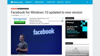 
                            3. Facebook for Windows 10 updated to new version