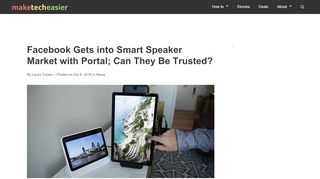 
                            8. Facebook Gets into Smart Speaker Market with Portal; Can They Be ...