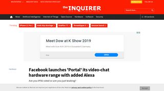 
                            9. Facebook launches 'Portal' its video-chat hardware range with added ...