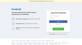 
                            5. Facebook - Log In or Sign Up
