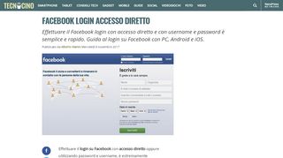 
                            7. Facebook login: accesso diretto con password e username | Tecnocino