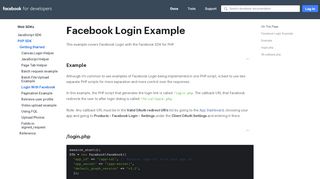 
                            2. Facebook Login Example - Facebook for Developers