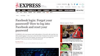 
                            1. Facebook login: Forgot your password? How to log into Facebook and ...