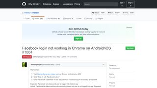 
                            4. Facebook login not working in Chrome on Android/iOS · Issue ...