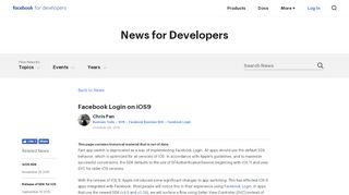 
                            4. Facebook Login on iOS9 - Facebook for Developers