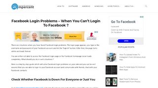 
                            11. Facebook Login Problems - When you can't Login To Facebook Account
