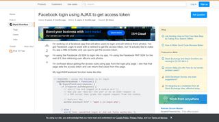 
                            4. Facebook login using AJAX to get access token - Stack Overflow