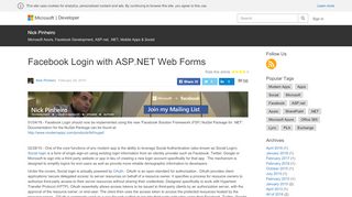 
                            6. Facebook Login with ASP.NET Web Forms – Nick …