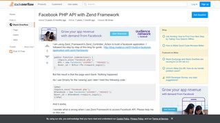 
                            8. Facebook PHP API with Zend Framework - Stack …