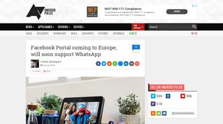 
                            9. Facebook Portal coming to Europe, will soon support WhatsApp