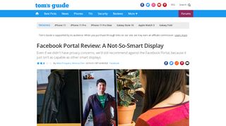 
                            10. Facebook Portal Review: A Not-So-Smart Display | Tom's Guide