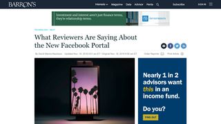 
                            7. Facebook Portal Reviews Raise Privacy Questions - Barron's
