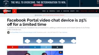 
                            9. Facebook Portal video chat device is 25% off for a limited time ...