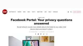 
                            1. Facebook Portal: Your privacy questions answered - CNET