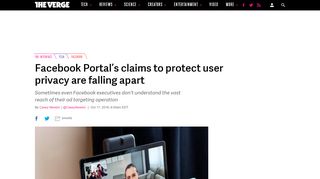 
                            4. Facebook Portal's claims to protect user privacy are falling apart - The ...
